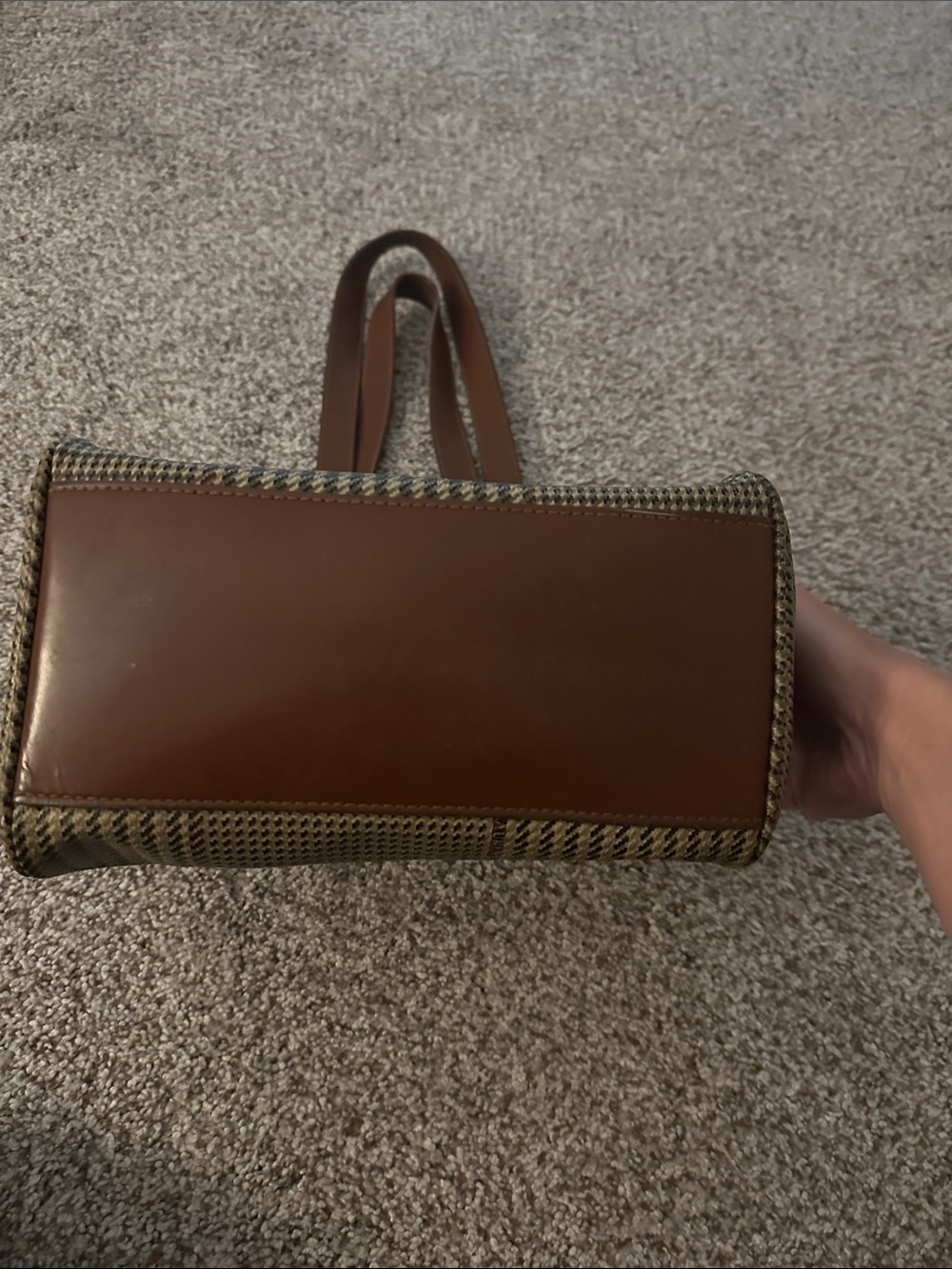Vintage 80s Polo Ralph Lauren Tote Purse Leather Shoulder Bag Coated Shopper 90s - Picture 5 of 8